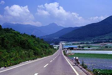 川上村のストレート道路